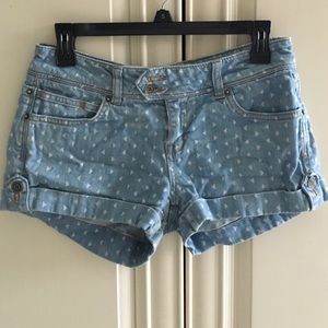 Patterned Jean Shorts