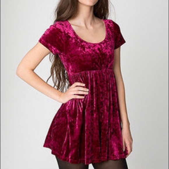 American Apparel XS Babydoll Velvet Dress