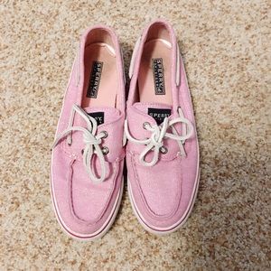 Pink sparkle sperrys