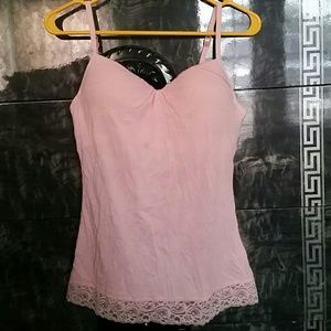 Pink camisole with built in bra