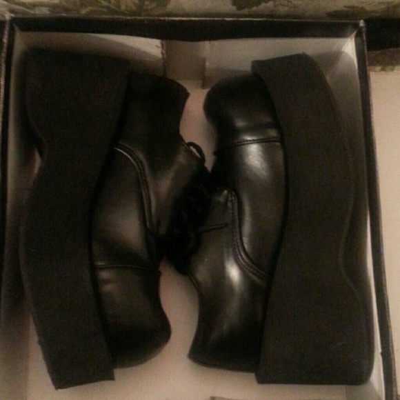 Black platform shoes