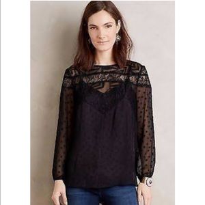 Anthropology HD in paris polka dot blouse