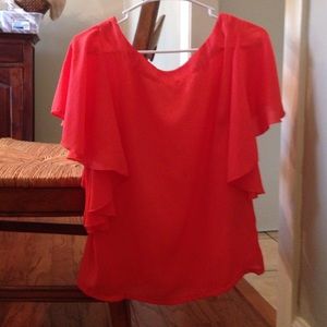 Dressy Ruffled sleeve, short sleeve blouse