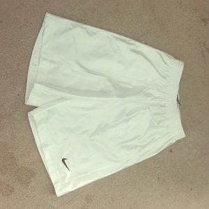 White nike basketball shorts in adult small