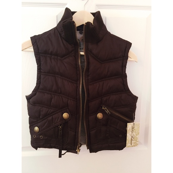 Dark Brown Puffer Vest