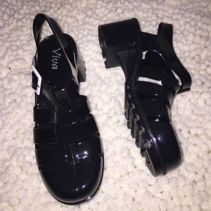 Black Jelly Sandals