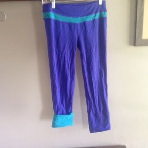 Prana lace roll up crop yoga pants