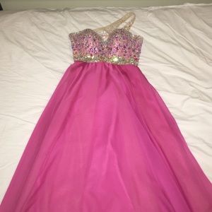 Pink cute prom dress