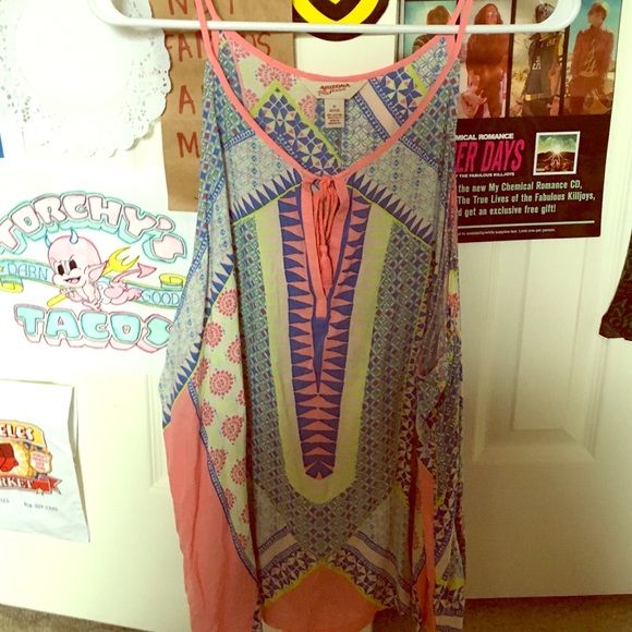 Multi-color spaghetti strap Top