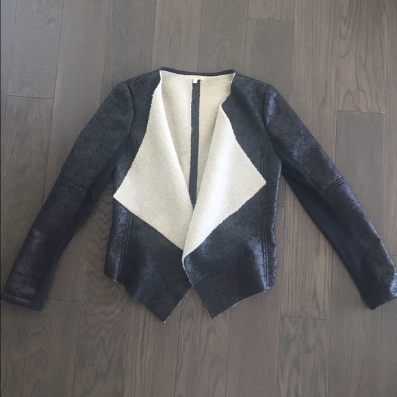 Faux leather and shearling jacket