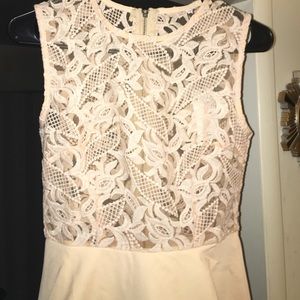 Lace Sleeveless Layered Skater Dress