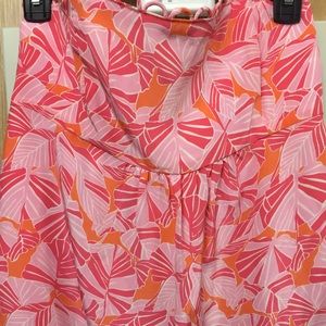 Lilly Pulitzer pink and orange strapless top