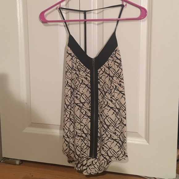 Silence + Noise zippered halter open back top