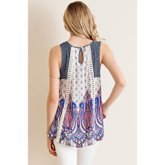 >>LAST<< Charming Day Bord Print Top - Picture 2 of 4