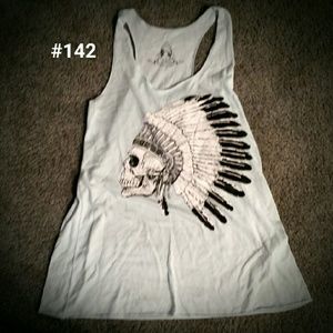 Bear Dance size small native American skull tank