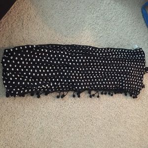 Jcrew Navy Pom Pom Scarf