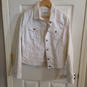 NWOT OLD NAVY White Denim Jacket Size M Tall