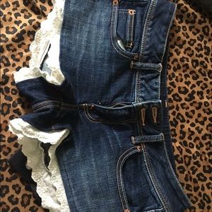 American Eagle shorts with lace detail