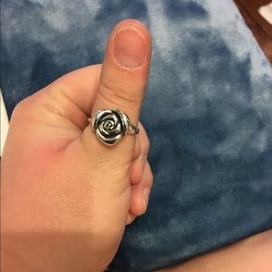 Rose ring size 8 sterling silver