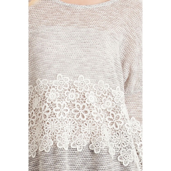 ••PERSONAL ITEM••Cut & Sew Lace Knit Sweater - Picture 4 of 4