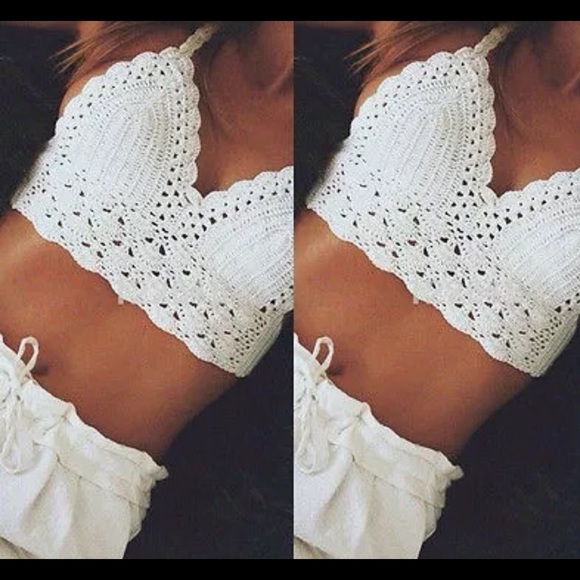 White crochet bikini top Brand New