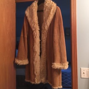 Women's Leather suede and faux fur jacket.