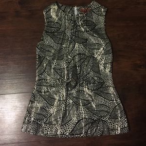 Tory Burch sill black/white top w/gold stripes