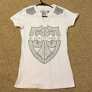 Women's affliction tee, like new never worn