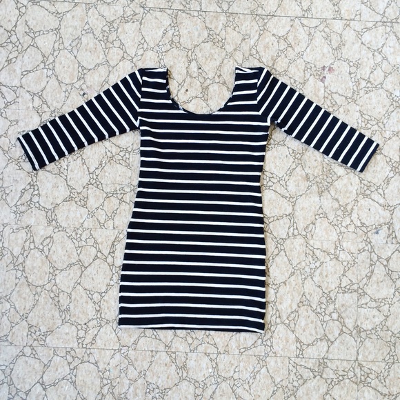 black & white striped dress ♡