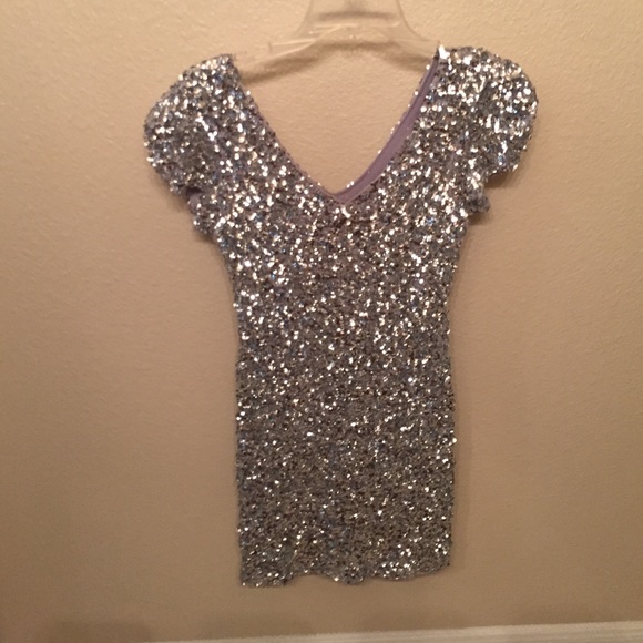 Silver sequin dress