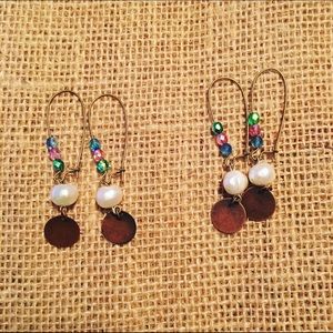 Pearl and jewel earrings