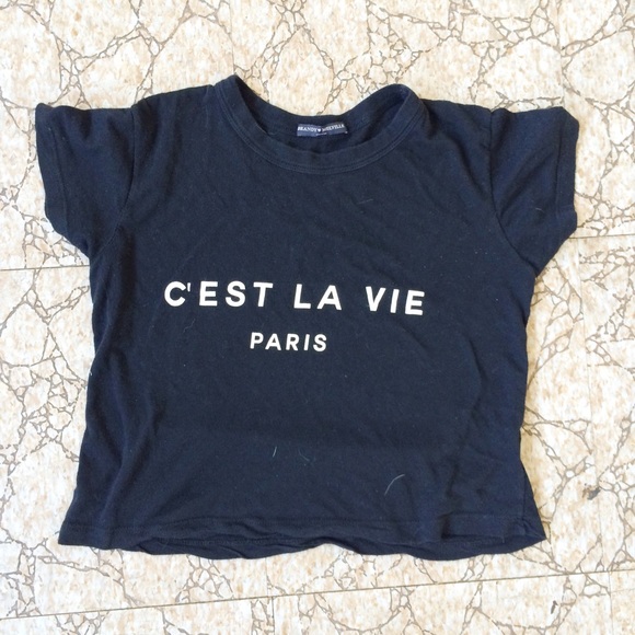 cropped “c’est la vie” brandy top ♡