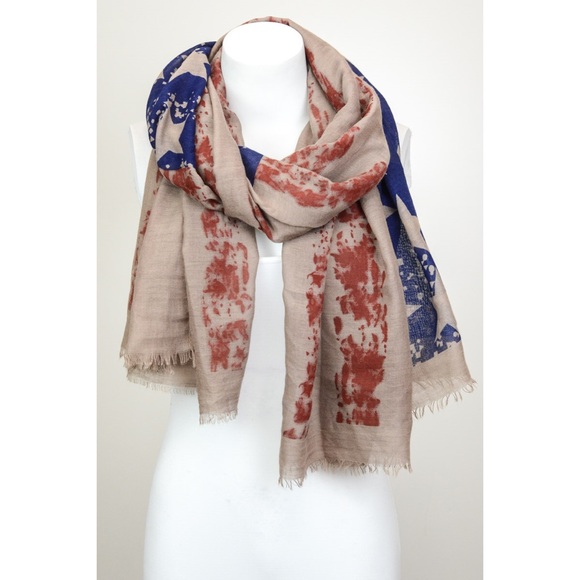 🔹4th of July Sale🔹Tattered American Flag Scarf - Picture 2 of 4