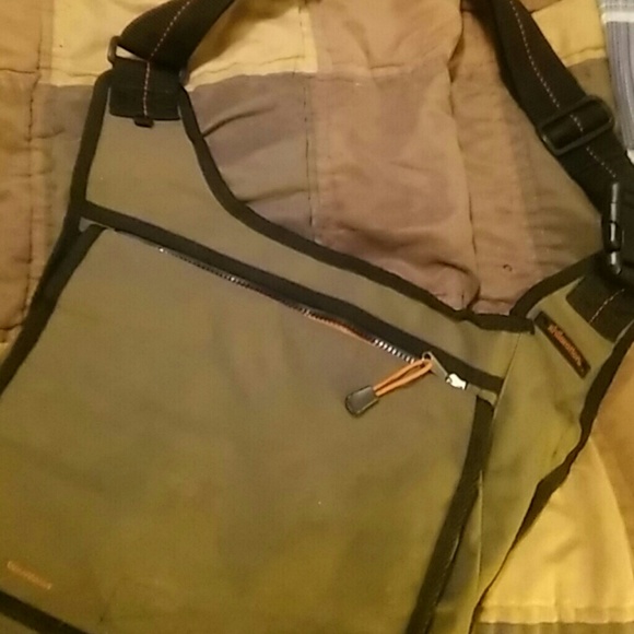 Olive and orange bag