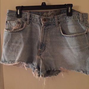 Denim high waisted shorts