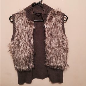Brown fur vest