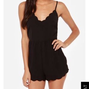 Black Scallop Romper NWT from Lulu's