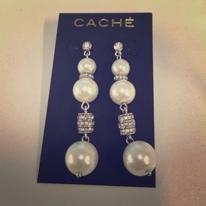 Brand new cache elegant pearl Crystal earring
