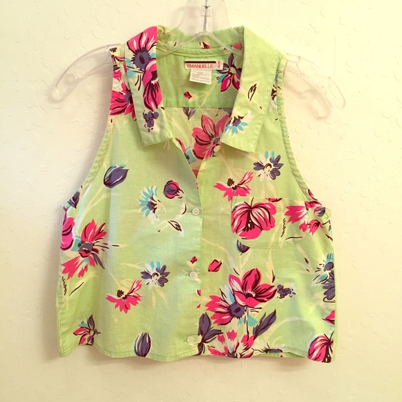 Vintage lime green crop vest! - Picture 1 of 4