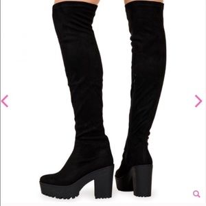 Thigh High Black Suede Boots