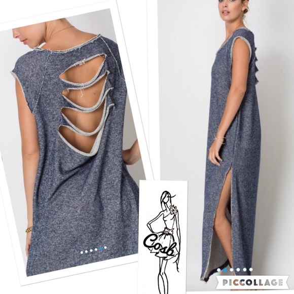 1 Left! Charcoal Grey Sexy Dress w/Slits @ back - Picture 2 of 4