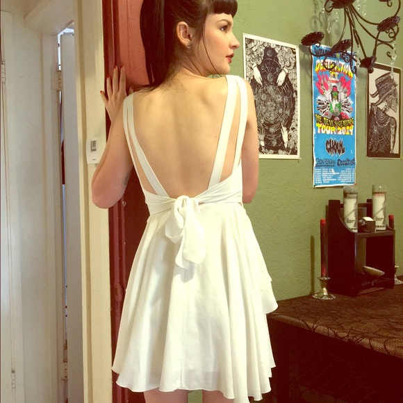 Classic White Backless Dress