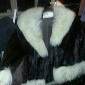 Mix and fox trim cape