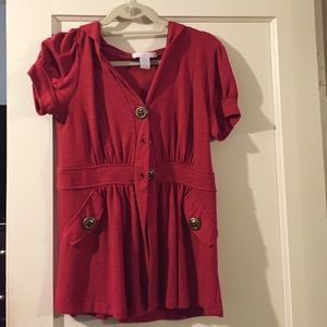 Short sleeve hooded sweatshirt