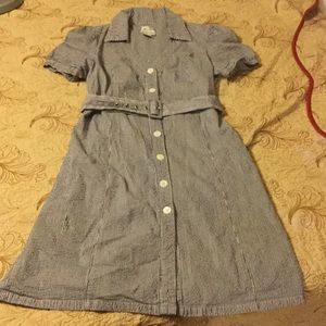 Seersucker Button Up Dress
