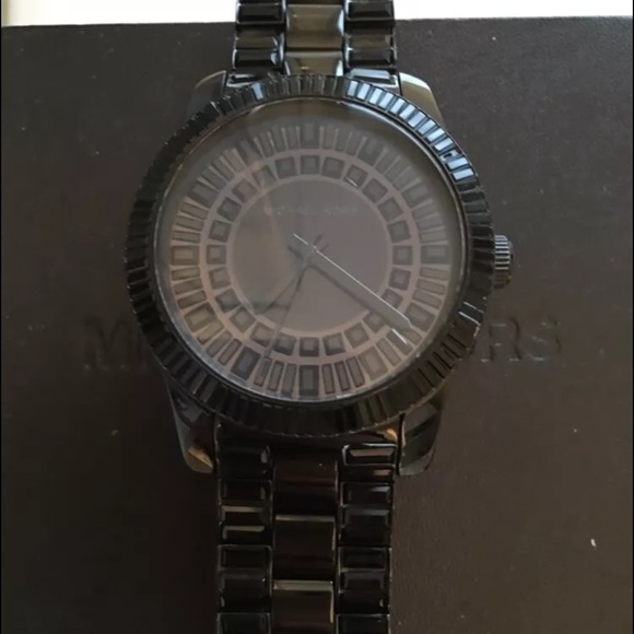 Stainless black Michael Kors watch rhinestone