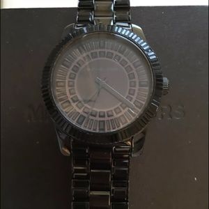 Stainless black Michael Kors watch rhinestone