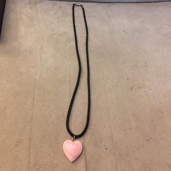 🎈SALE🎈Pink heart necklace with black cord - Picture 2 of 3