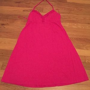 Hot pink halter dress