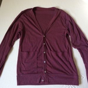 American apparel cranberry tri blend cardigan